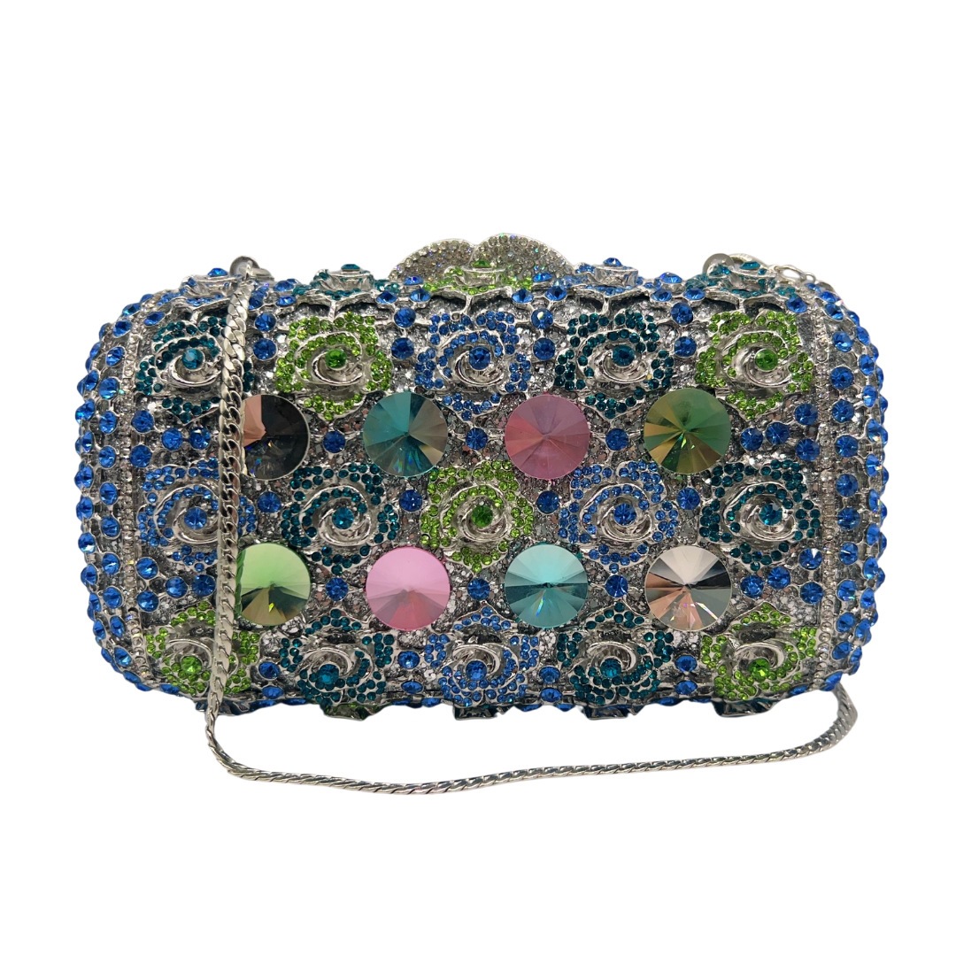 Bolsa de cristal transfronteriza de diamantes de diamante cena de estilo ligero de lujo fiesta de la mano de la mujer bolsa dura