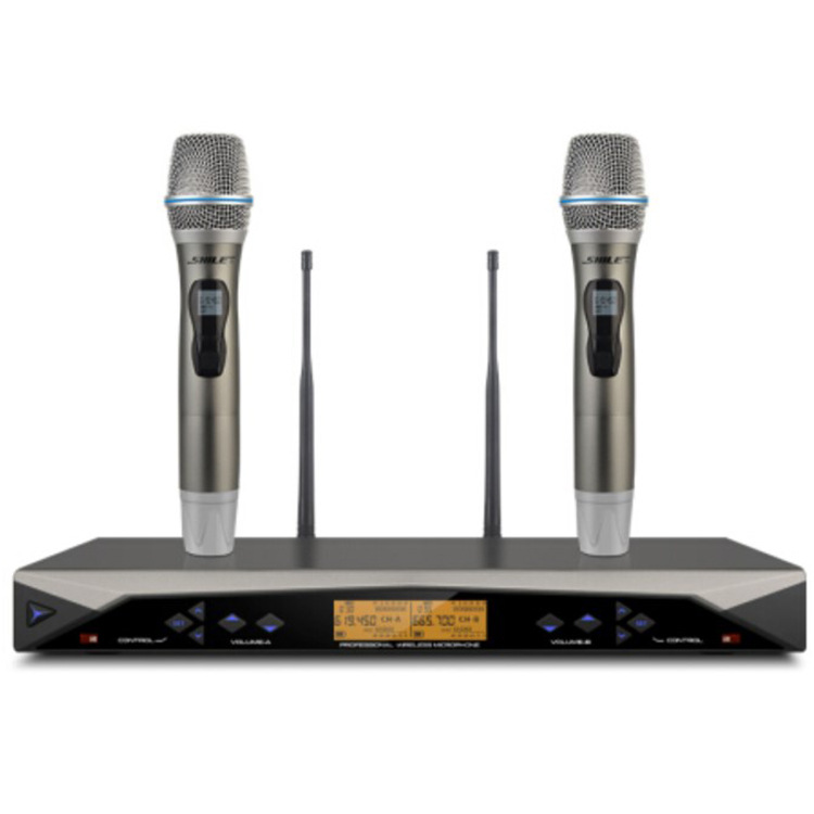 狮乐 SH-11 金属U段无线手持一拖二会议舞台演出家用话筒KTV专用