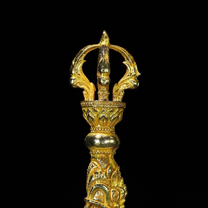 Large Tibetan Tibetan Buddhist ritual implement Tibetan style large ornament esoteric majestic gilded demon-slaying Vajra knife vajra
