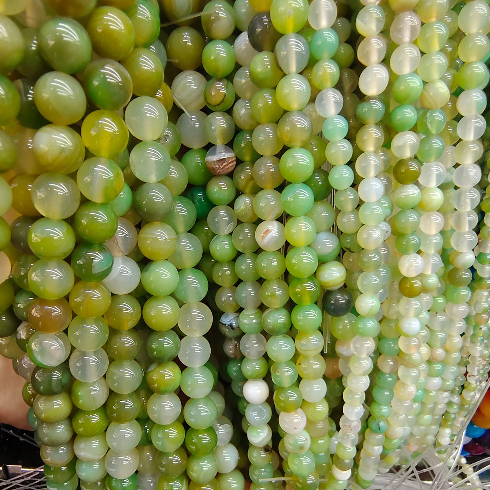 Transmisión en vivo optimizada, cuentas sueltas de ágata rayada, cuentas redondas de ágata de pavo real, joyería DIY hecha a mano, cuentas de ágata, cadena de cuentas