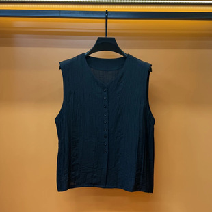 Single-Breasted Loose Regular Thin Summer New Fashion Simple V-Neck Vest Sports Universal Men's