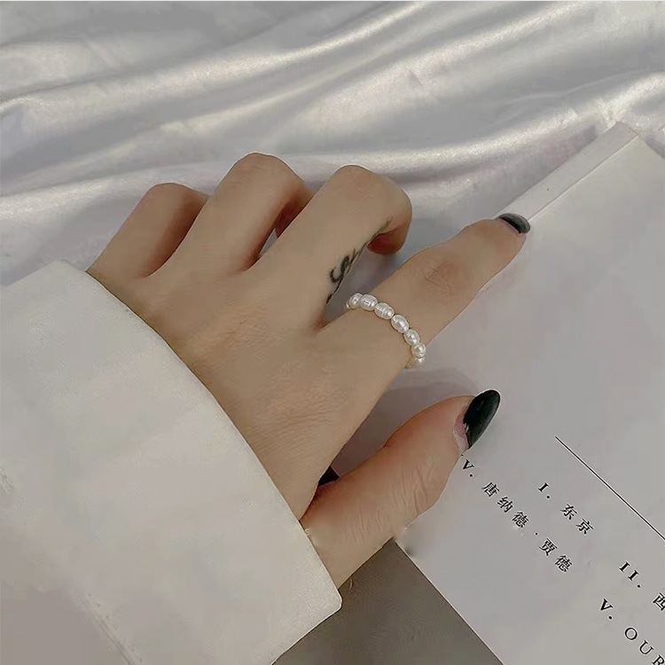 One Size Ring Size Retro Simple Style Star Bear Heart Shape Freshwater Pearl Charm Rings