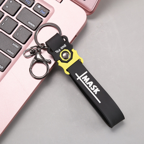 Lightning Bear Skin Rubber Keychain Fashion Creative Schoolbag Charm Car Key Accessory Small Goods Lanyard Wholesale