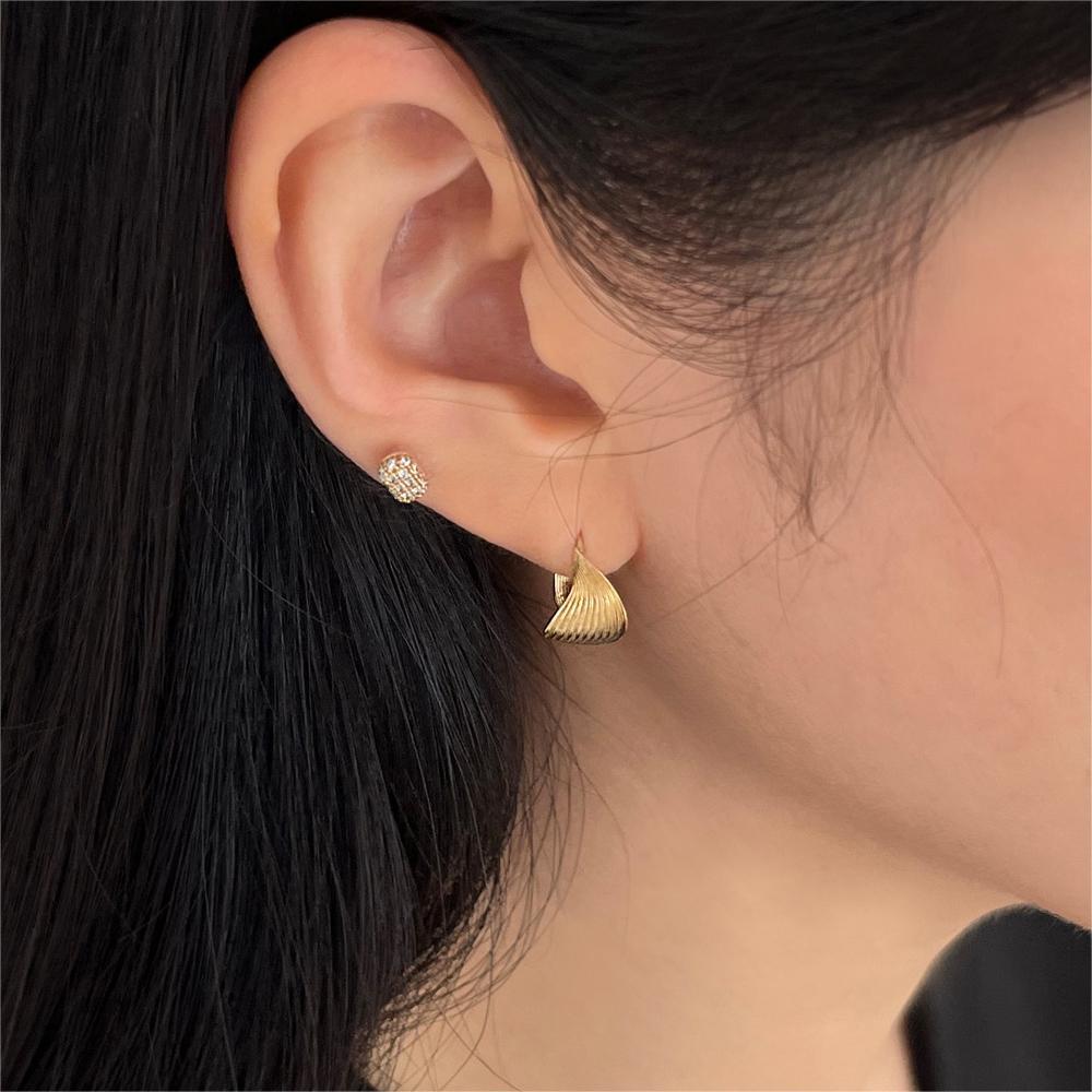 Plating Design 1 Pair 925 Sterling Silver Solid Color Hoop Earrings