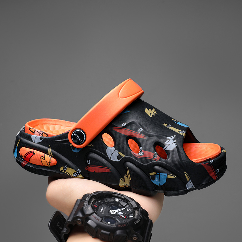 Cartoon Children's Slippers New Summer Boys' One-Word Non-Slip Girls' Dual-Use Soft Bottom Baby Beach Sandals