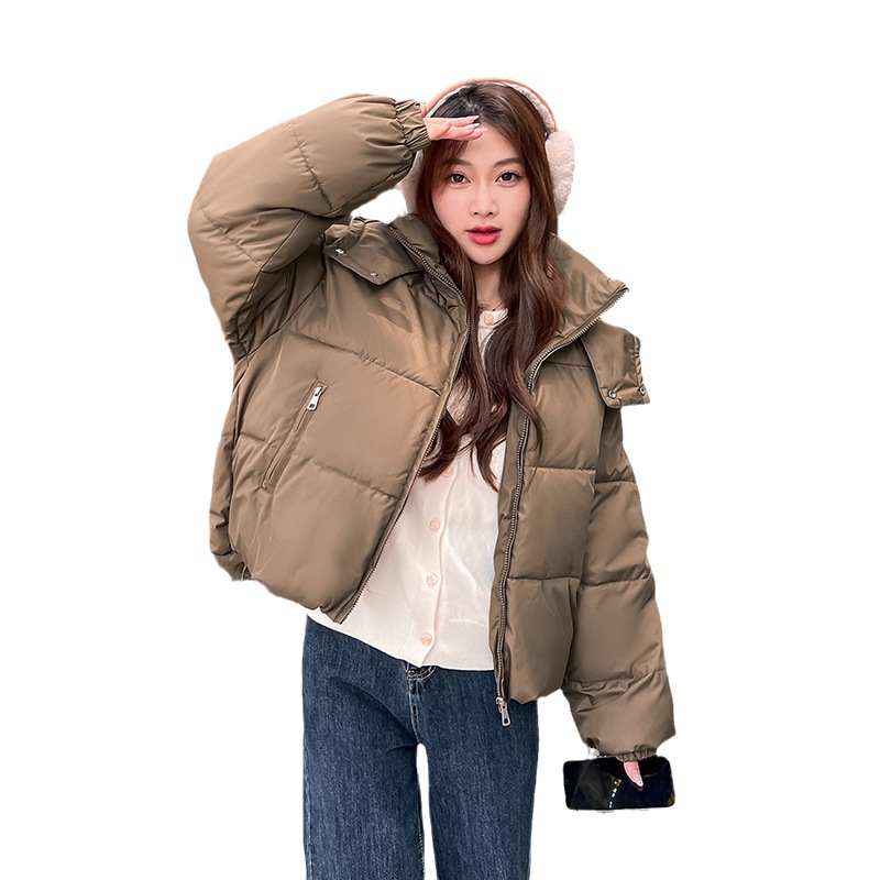 Piumino invernale in cotone 2023 nuova giacca in cotone da donna versione coreana giacca da studente corta con cappuccio per pane sciolto_voghion.com
