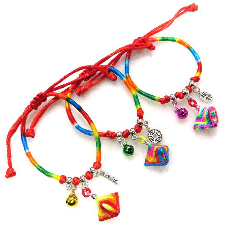Dragon Boat Festival Silk Thread Rice Dumpling Sachet Colorful Rope Bracelet Ethnic Style Xizang Silver Color Bell Silk Rice Dumpling Colorful Rope Bracelet Batch Dragon Boat Festival Silk Thread Rice Dumpling Sachet Colorful Rope Bracelet Ethnic Style Xizang Silver Color Bell Silk Rice Dumpling Colorful Rope Bracelet Batch