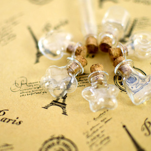 cork mini bottle wishing drifting transparent glass creative gift five-pointed star love pendant pendant stars