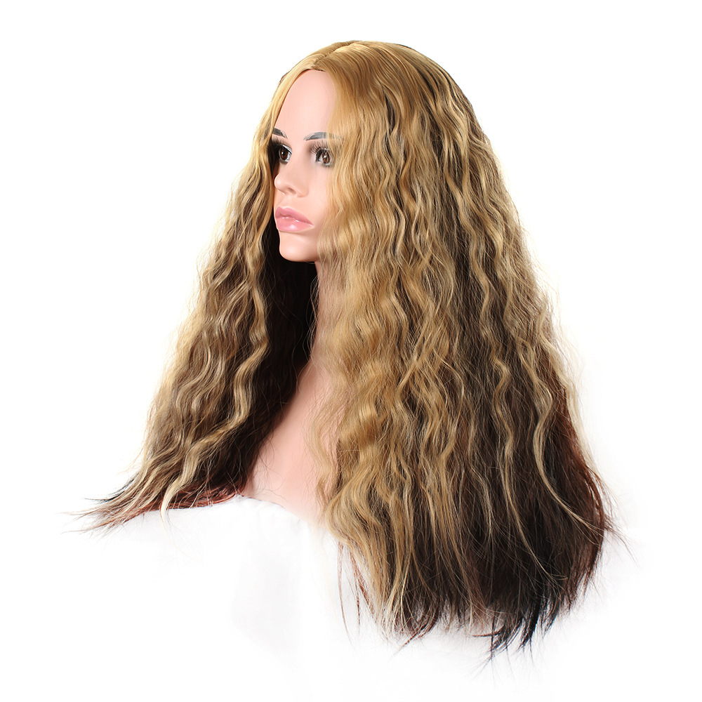 synthetic wig New Women's Split Long Hair Lotion Ripple Chicken rolls Fluffy _voghion.com