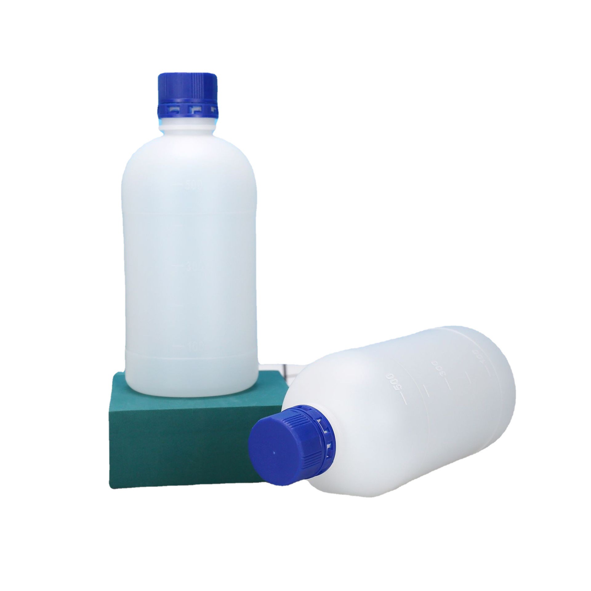 500ml escala redonda tapón interno 1200ml pequeña boca anti-robo reactivo botella de desinfección de alcohol líquido botella de embalaje de plástico