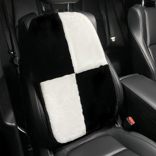 Plush Black and White Four Grids-Single Back Back