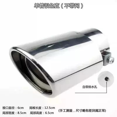 Blue Shark Fin Tailpipe with: Exhaust pipe - single-tube-straight-silver