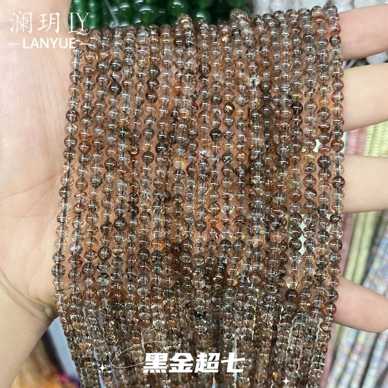 天然金发晶小圆珠散珠 半成品手工diy手链服饰项链饰品配件批发|undefined