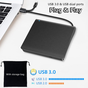 USB External Burner Notebook Desktop Computer External Optical Drive Plug and Play Portable Mobile Dvd Burner