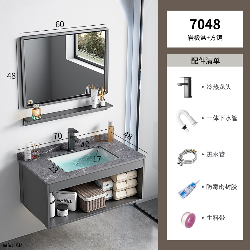 Casa de alquiler lavabo de pared gabinete combinación lavabo pequeño apartamento baño lavabo de cerámica cuenca integrada