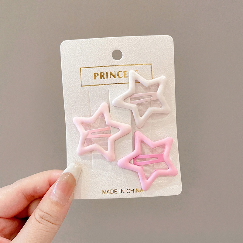 Niñas color caramelo estrellas pinzas de cabello tocado niñas lindas pinzas de cabello frangeo pinzas de cabello niños al por mayor