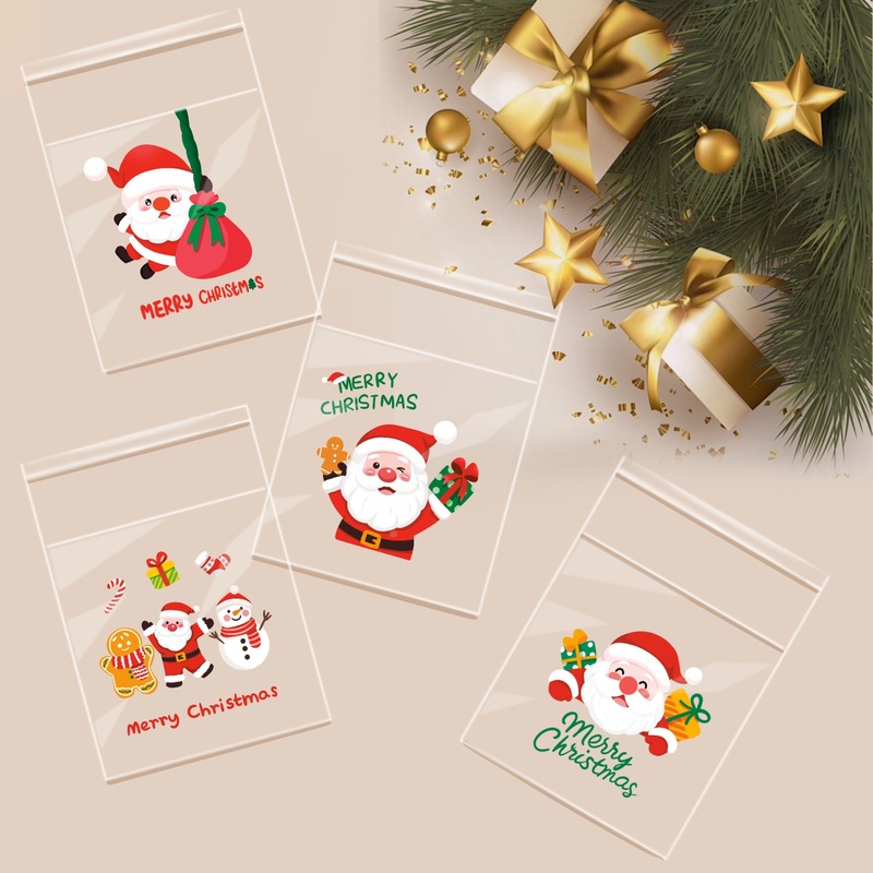 クリスマスキャンディ包装袋スナックビスケットギフトバッグ子供のパーティーのお土産opp自己粘着セルフシールの開始|undefined