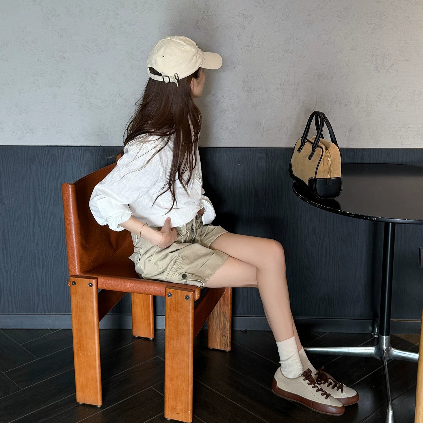 复古拼色德训鞋女2026秋季新款软皮平底休闲鞋百搭系带运动阿甘鞋