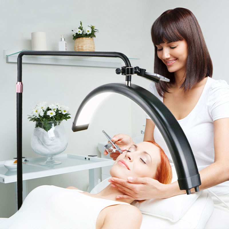 Cross-border 28-inch beauty lamp half a month 24-inch tattoo lamp nail art eyelash lamp eyebrow tattoo U-shaped eye protection face floor lamp