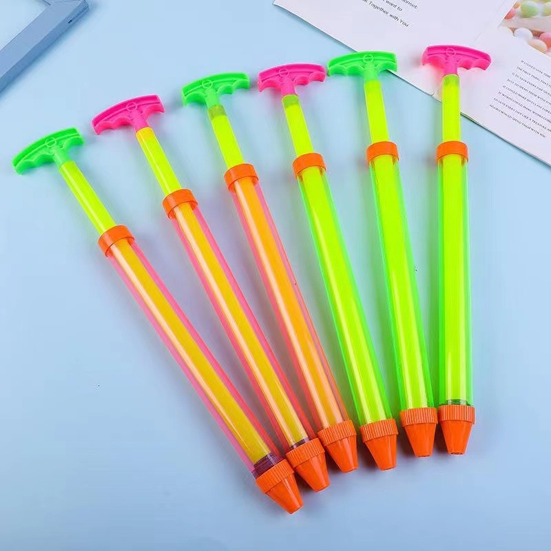 Pistola de agua de juguete para niños tipo de extracción de agua de 42cm de bombeo de agua transparente de doble orificio a la deriva playa de arena puestos de ahorro de agua al por mayor