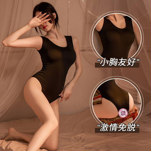 Dead storage water underwear set extremely sexy transparent revealing hair clothing tight body stocking sm sexy open back one-piece hot