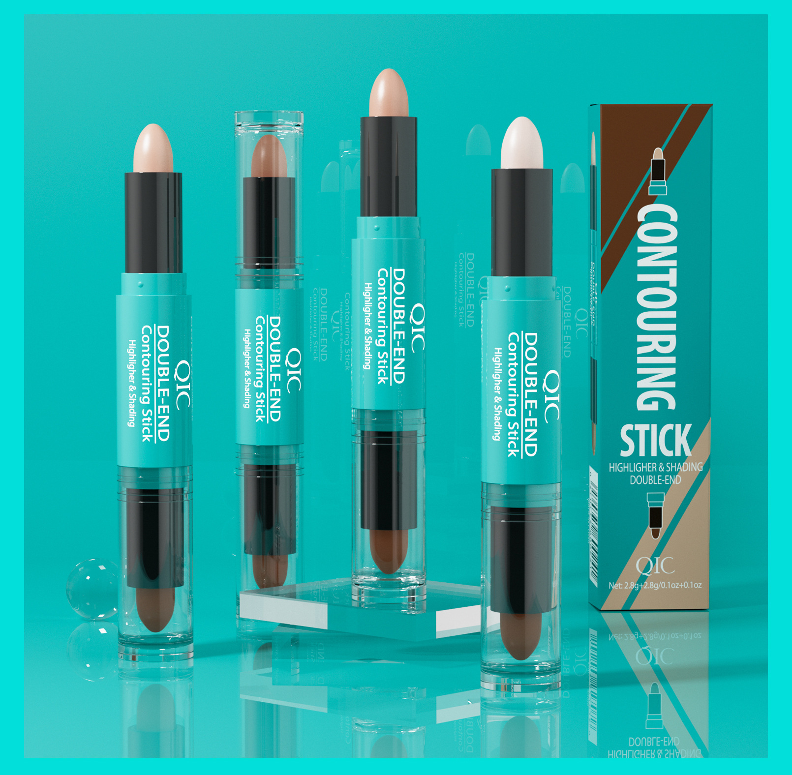 Highlighter And Contour Stick For Face Makeup With Dual Tip_voghion.com