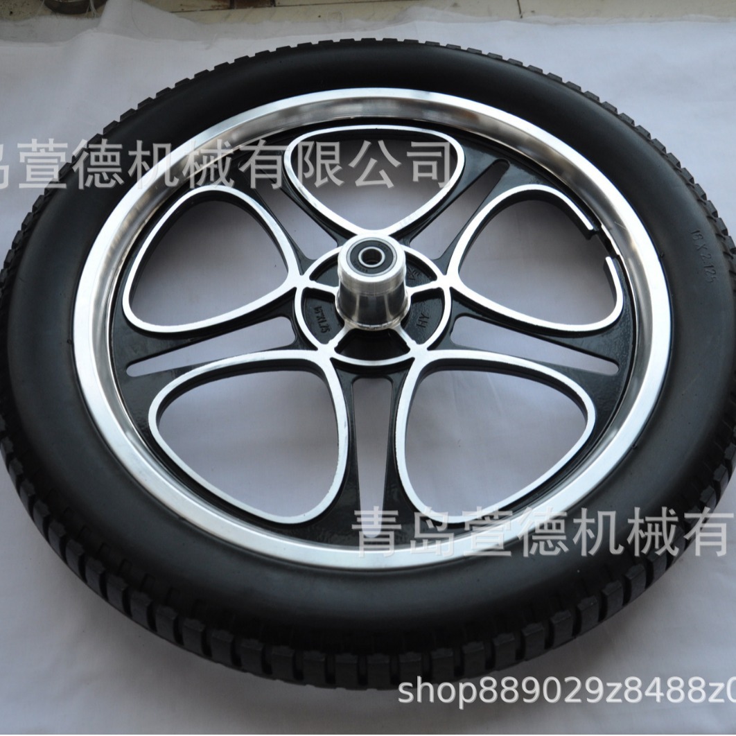 厂家直供16x2.125铝合金割草机充气轮子橡胶充气轮 快餐车用轮子