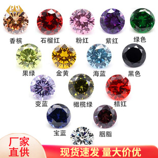 Factory sales 3-12mm round white colored zircon bare stone synthetic pointed bottom round colored white stone