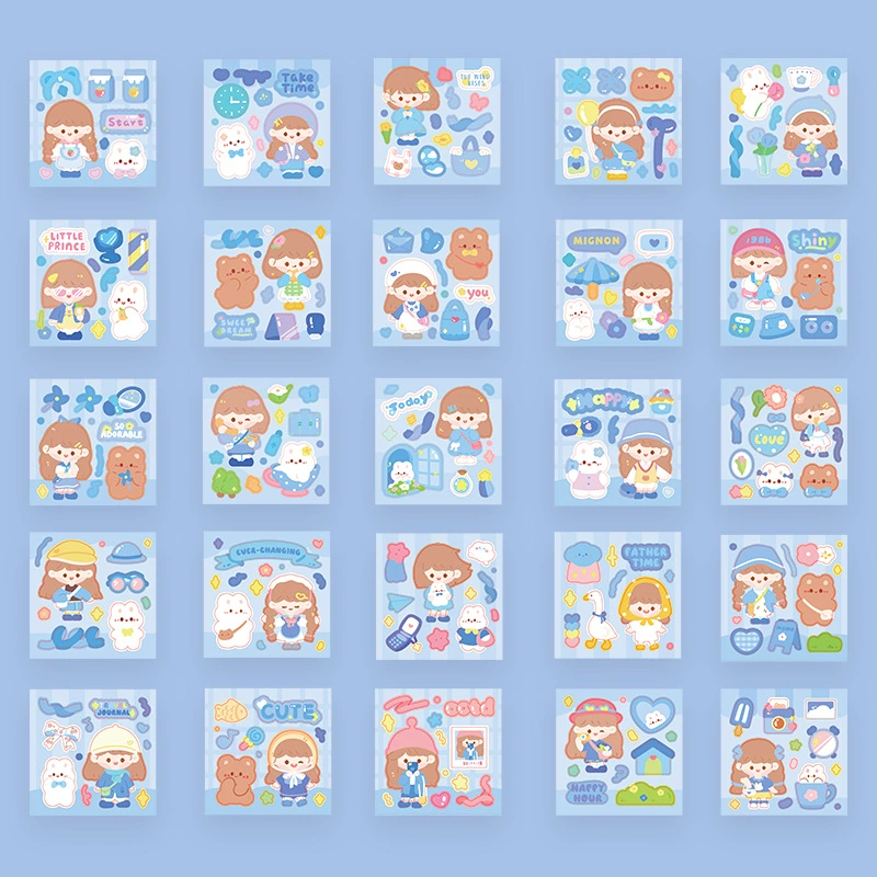 Sticker, cartoon children's set, scheduler, DIY