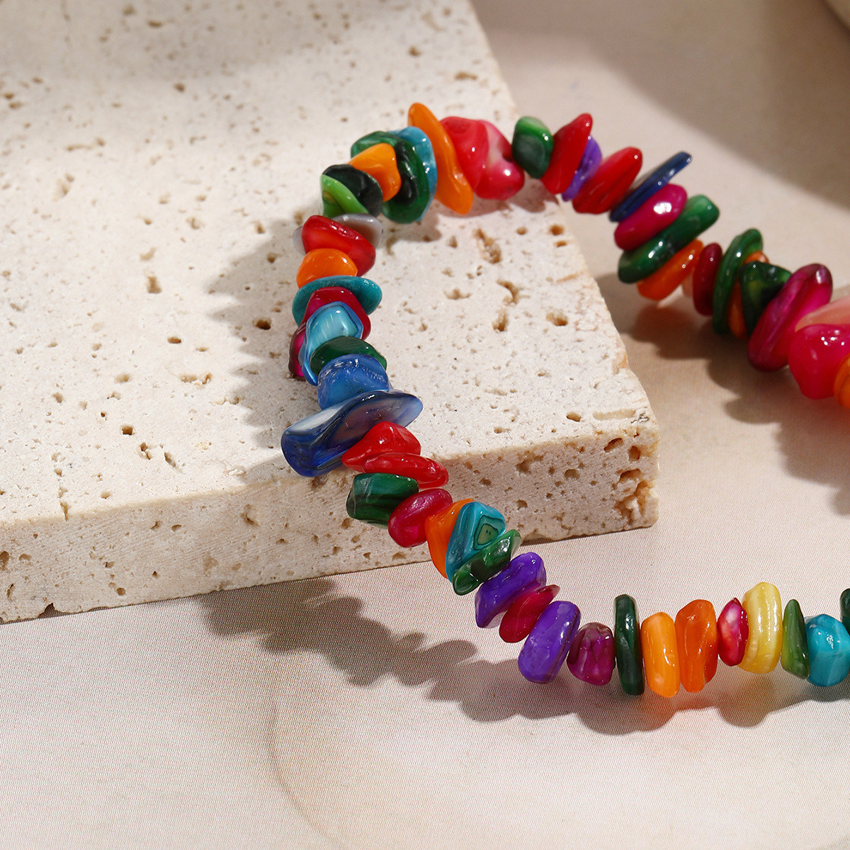 jewelry Bohemian colored gravel bracelet jewelry natural stone bracelet_voghion.com