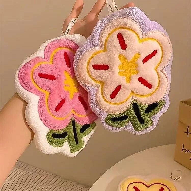 有钱花儿可爱擦手巾挂式厨房卫生间小毛巾吸水速干擦手方便家用|undefined