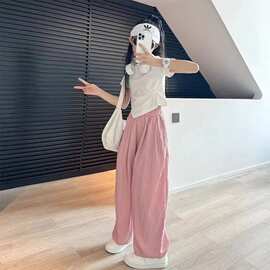 女童夏季套装2024新款女孩洋气时髦夏装儿童夏季初中生潮酷两件套