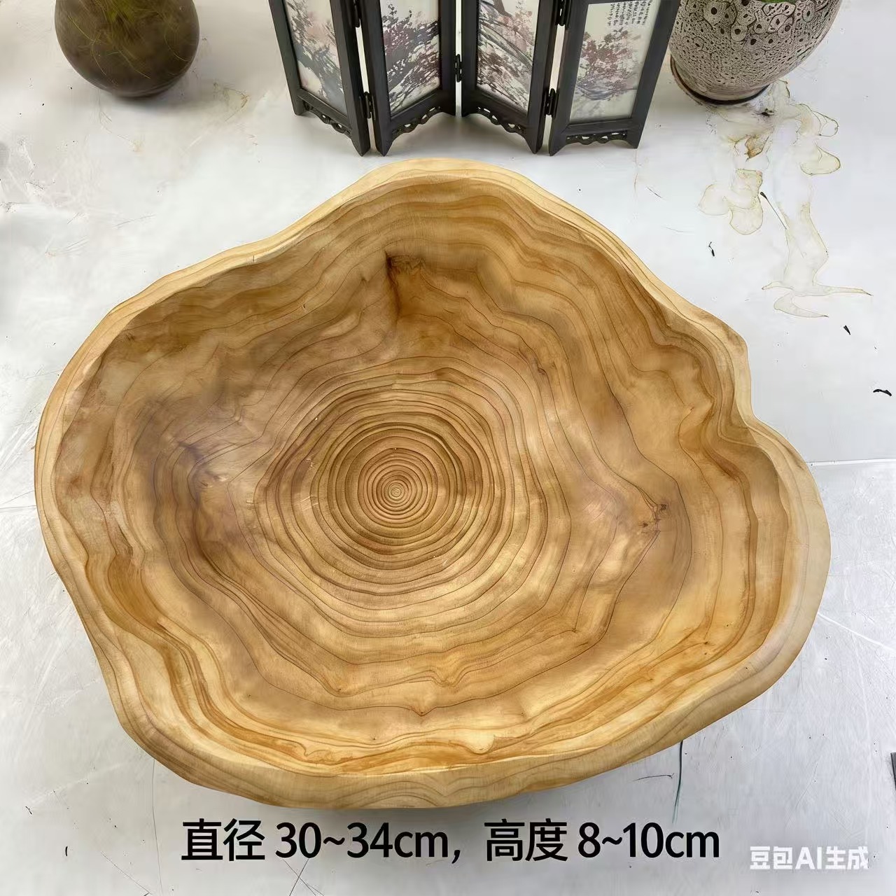 Madera sólida raíz tallada bandeja de fruta tronco bandeja de madera cubiertos de lujo creativo pan bocadillos frutas de lujo retro