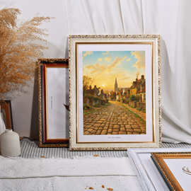 欧式古典复古照片框轻奢照片中古画框16寸 A3 8K 4K 20寸相框批发