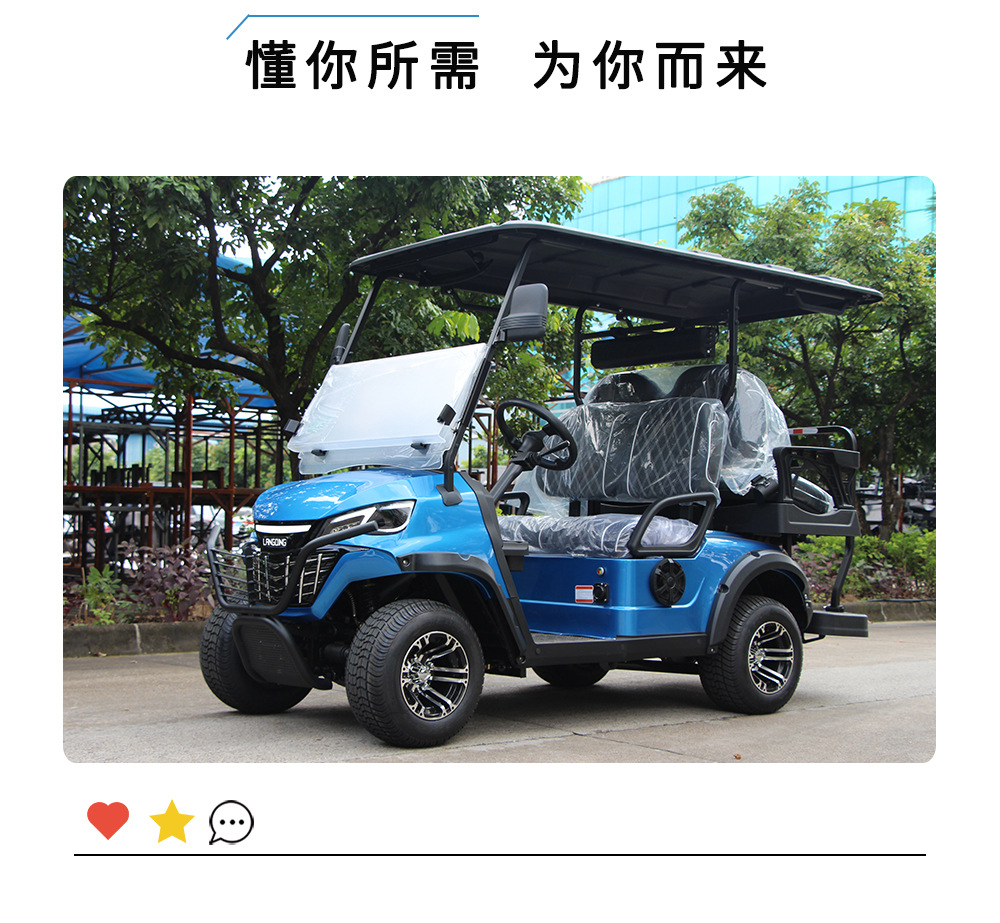 Langqing Electric Golf Cart with Solar Canopy Golf Cart Export Left and Right Steering Wheel Golf Cart Source Manufacturer