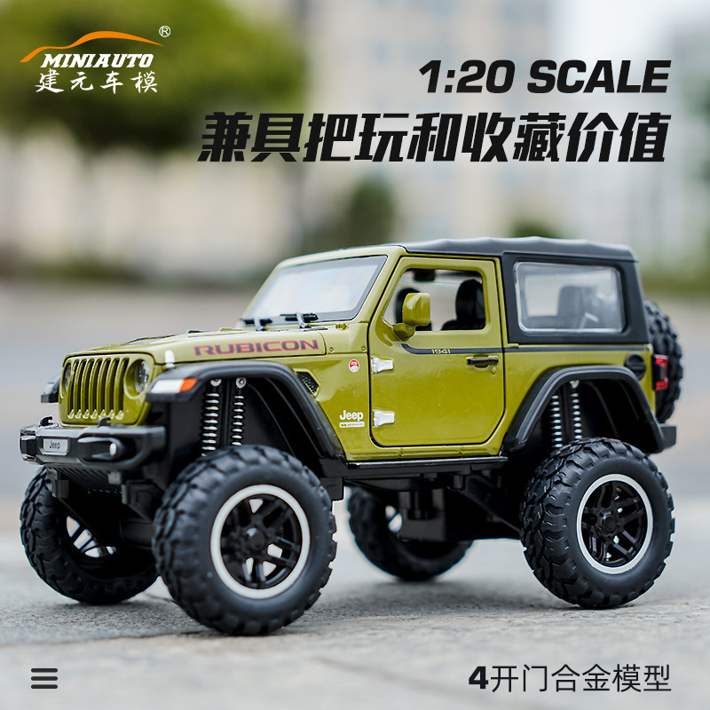 Large Jianyuan 1:24JEEP Jeep Wrangler Model Alloy Simulation Children's Toy Car Shake Voice Live Recommendation