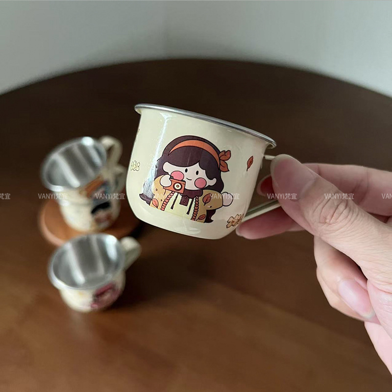幼稚園学習ドリンクカップ 316 ステンレス鋼子供用ウォーターカップ家庭用飲料カップ落下防止ベビーオープンカップ|undefined