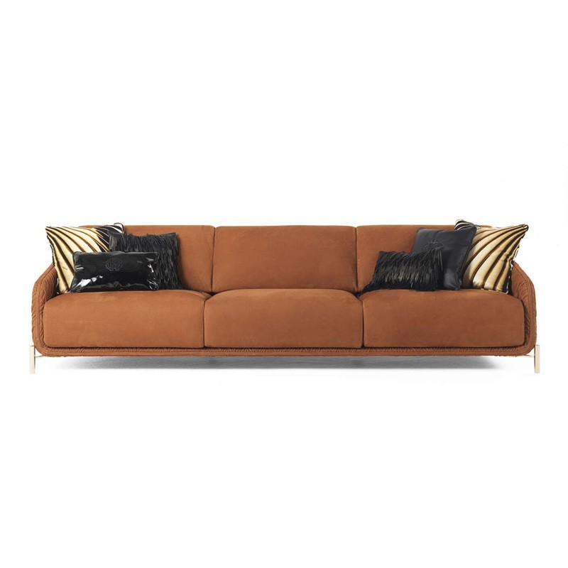 羅伯特意式輕奢沙發簡奢磨砂真皮沙發高端RobertoCavalli沙發