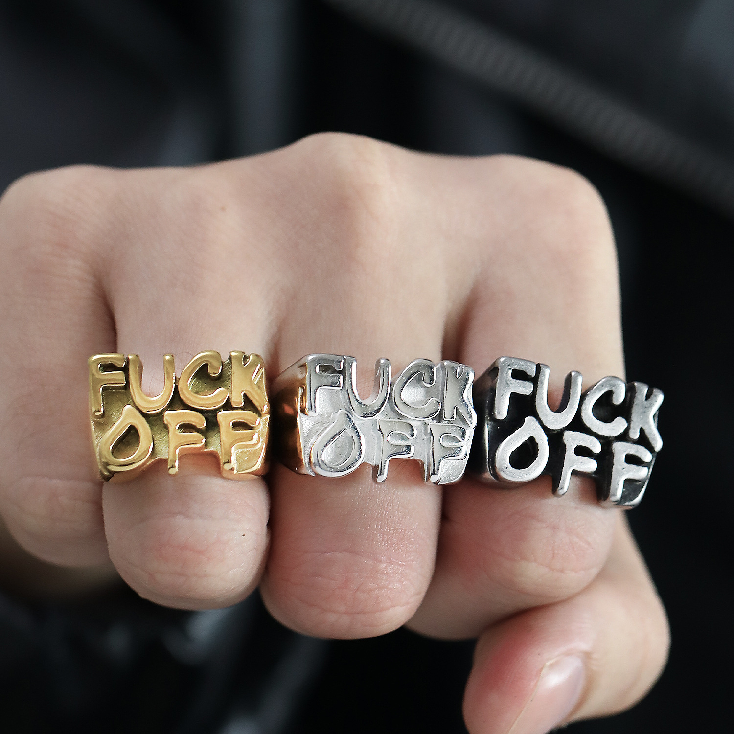 19g Weight Rings Classification 1 Piece Quantity Street Occasion Titanium Steel Material Letter Pattern Men's Gender Polishing Design Hip-Hop Style Hip-Hop Letter Titanium Steel Polishing Men's Rings 1