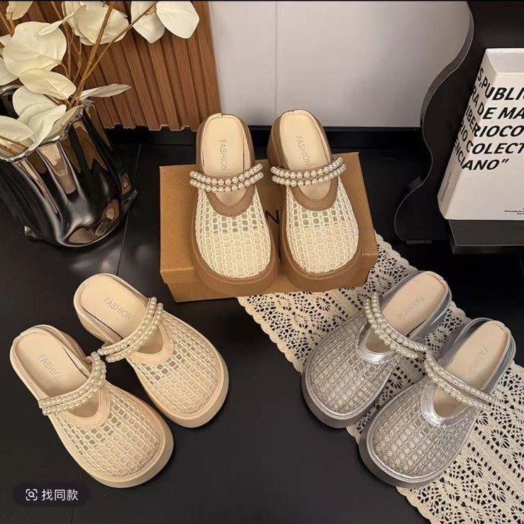 Xiaoxiaoxiang Wind Tunnel Zapatos multifuncional zapatillas de verano 2026 nuevo tipo de suela gruesa elevación de la cabeza de paquete medio deslizamiento de aire