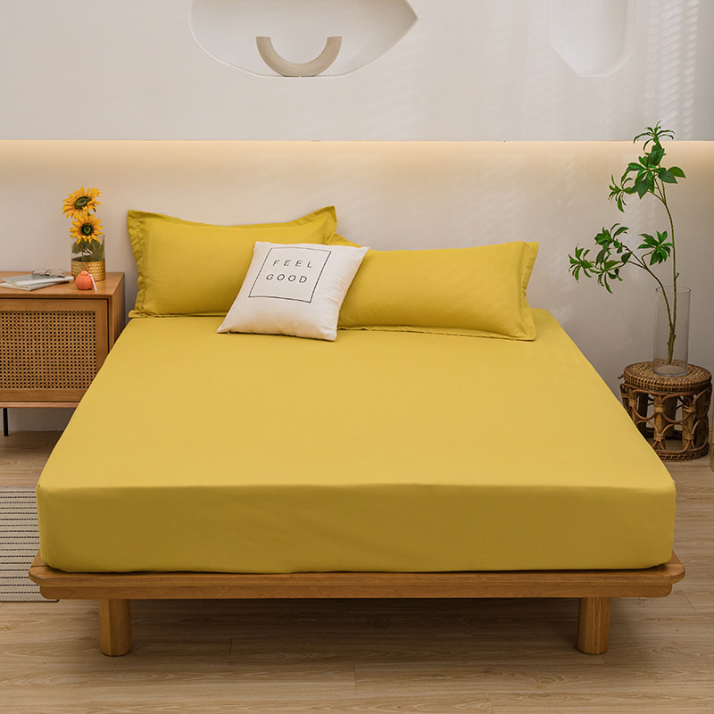 Cama de color sólido una sola pieza de algodón lavable japonés cubierta de cama a prueba de polvo todo incluido colchón cubierta de protección dormitorio doméstico moderno y simple