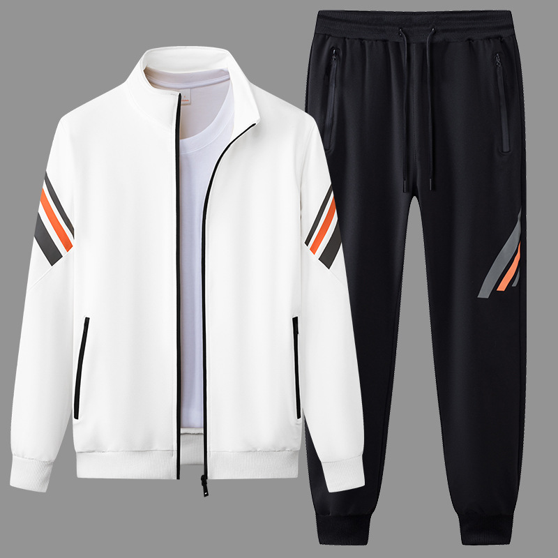 Trendy Couple Cardigan Suit Men's Knitted Cardigan Zipper Student Sportswear Suit Couple Running Sports Suit