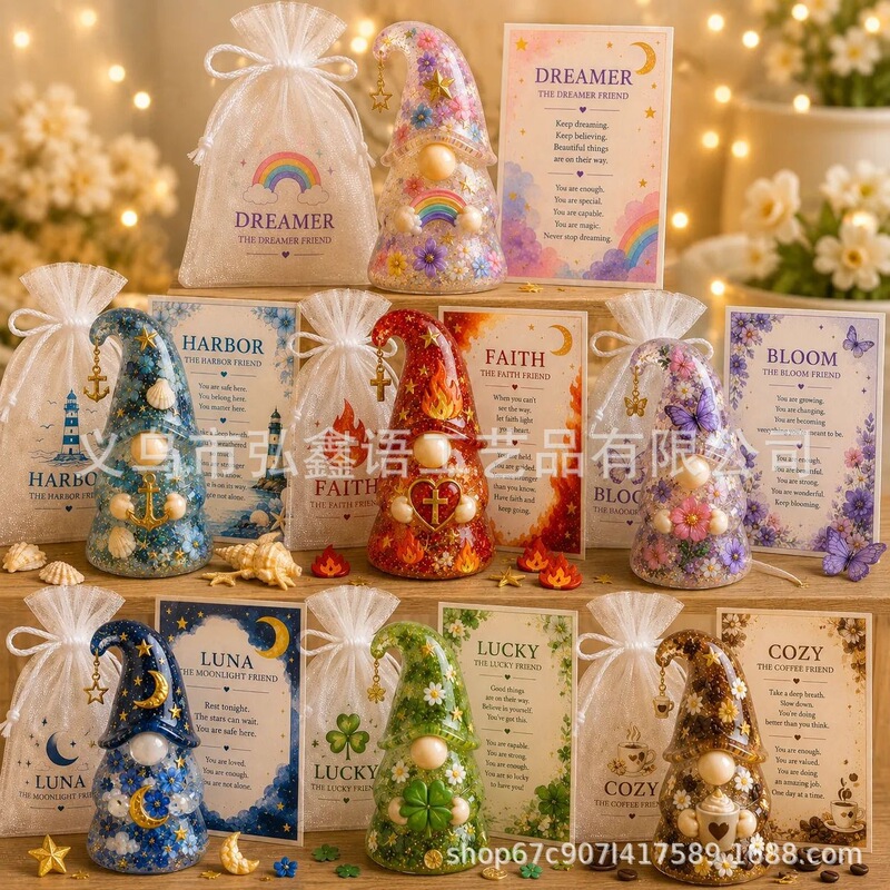 Cross-Border New Creative Colorful Multi-Color Gnome Greeting Card with Blessing Message, Hanging Decoration, and Unique Gift Cross-Border New Creative Colorful Multi-Color Gnome Greeting Card with Blessing Message, Hanging Decoration, and Unique Gift