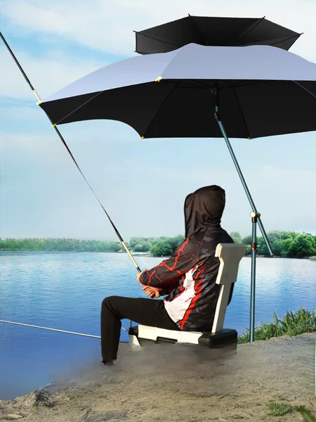 Chaoyu fishing cane fishing umbrella thickened black glue cane umbrella Universal large fishing umbrella rainproof sun protection sunshade