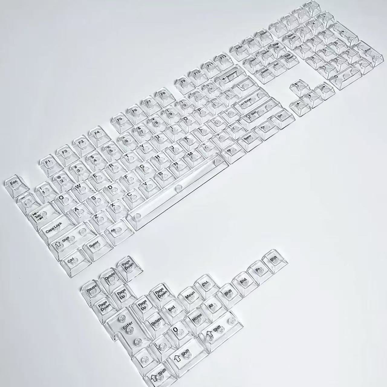 Totalmente transparente keycap de cristal DIY personalizado Teclado mecánico keycap universal 132 clave grande conjunto completo keycap transparente