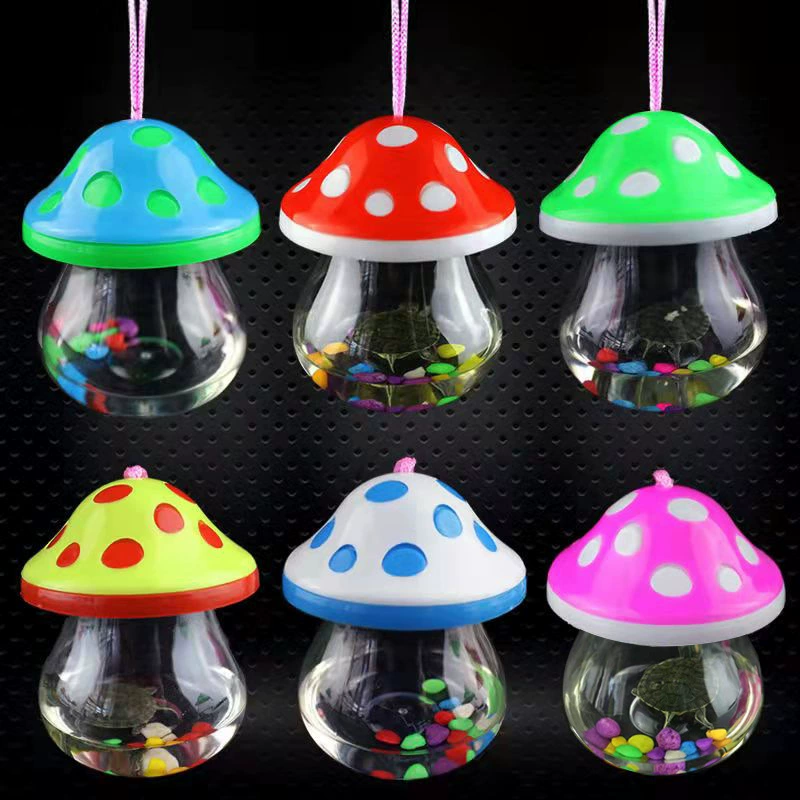 Мультяшная рыбная бутылка Черепаха коробка портативный маленький рыбий аквариум портативный черепаховый аквариум пластиковый прозрачный ящик для домашних животных