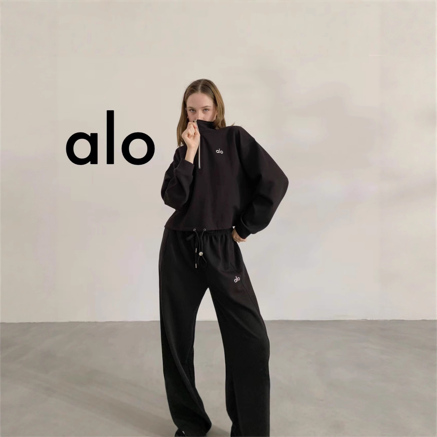 现货ALO运动卫衣秋冬跑步半拉链训练长袖外穿半拉链卫衣女款潮