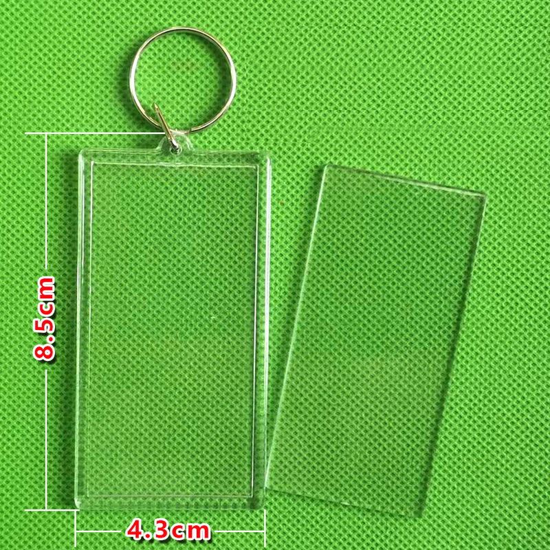 New large rectangular blank transparent acrylic advertising photo frame photo keychain creative pendant factory direct supply