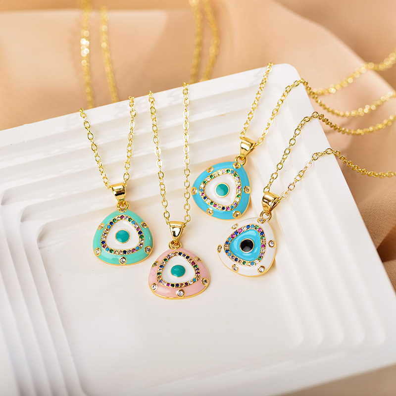 Fashion Geometric Copper Plating Rhinestones Pendant Necklace