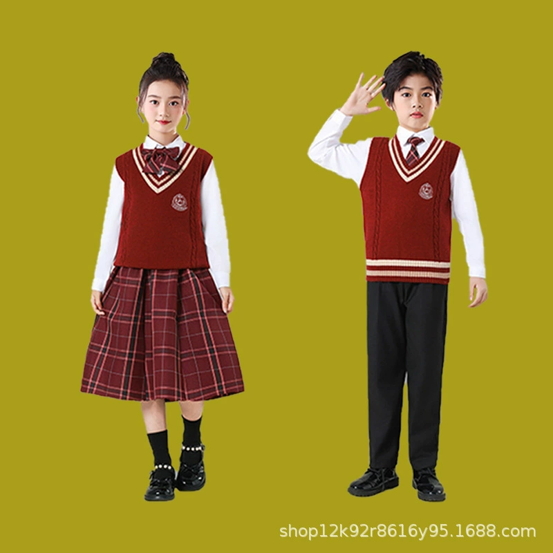 Children's suit, sweater, vest, uniform, set for elementary school students